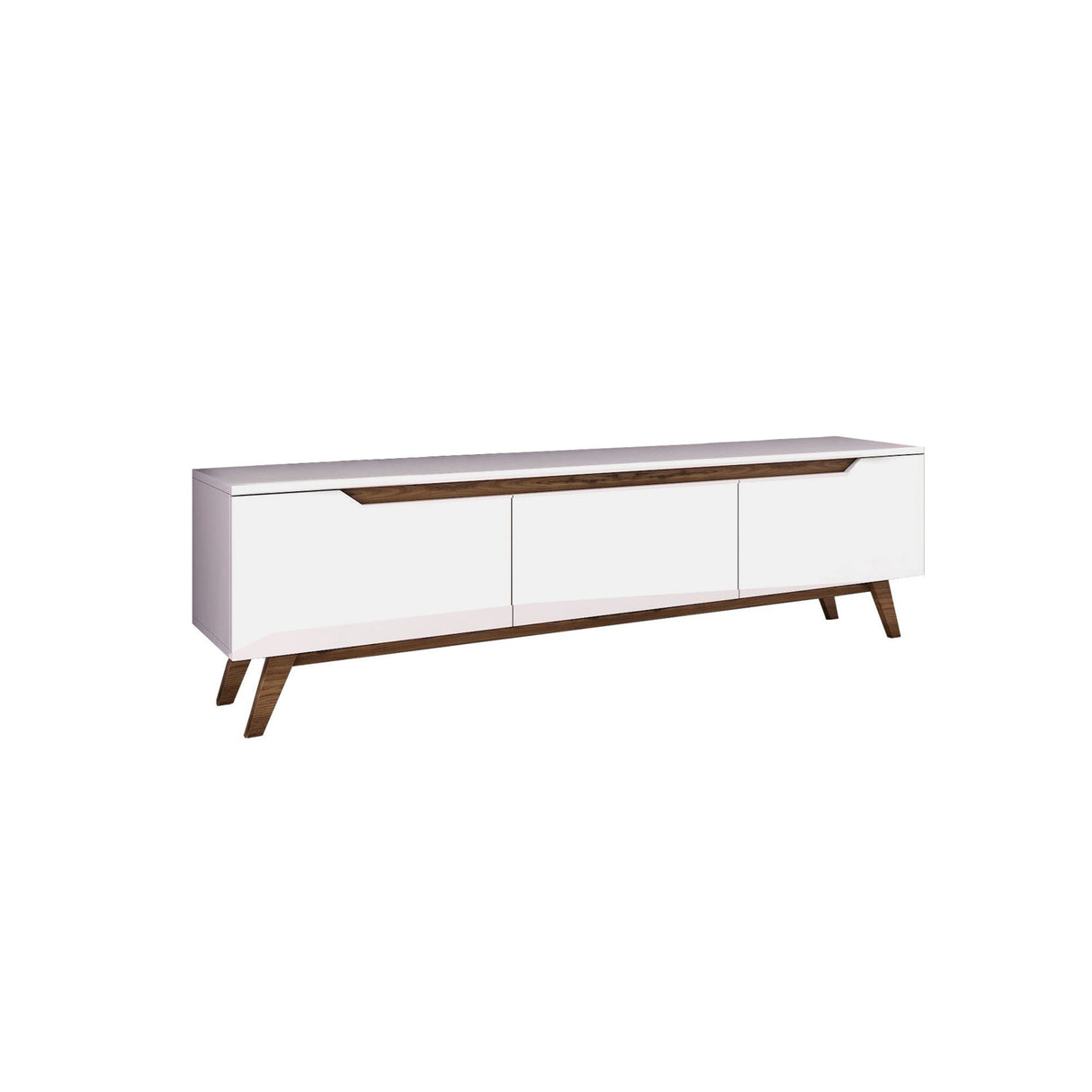 TV Meubel Osiris Wit Donker Walnoot Melamine 180x48,6x35 cm