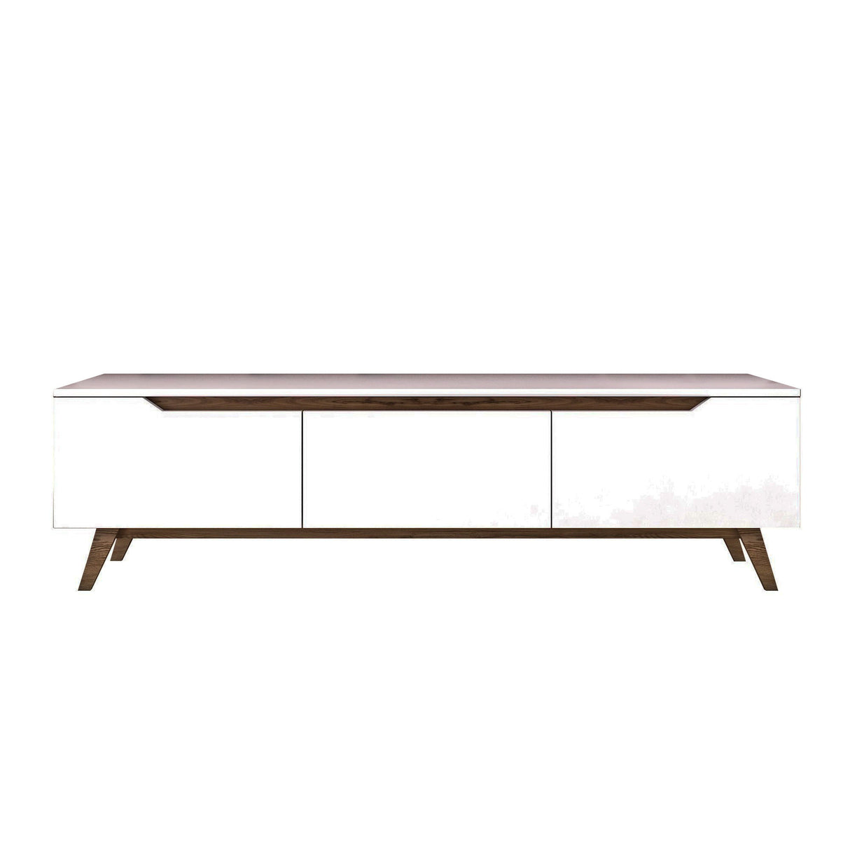 TV Meubel Osiris Wit Donker Walnoot Melamine 180x48,6x35 cm