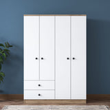 Armoire aspen noyer blanc mélamine 120x170x42,5 cm