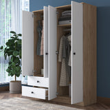 Armoire aspen noyer blanc mélamine 120x170x42,5 cm