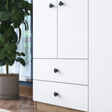 Armoire aspen noyer blanc mélamine 120x170x42,5 cm