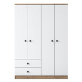 Armoire aspen noyer blanc mélamine 120x170x42,5 cm