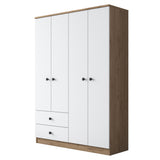 Armoire aspen noyer blanc mélamine 120x170x42,5 cm