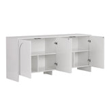 Table d'appoint Arlen blanche 180 cm bois composite enduit mélaminé