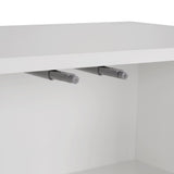 Table d'appoint Arlen blanche 180 cm bois composite enduit mélaminé