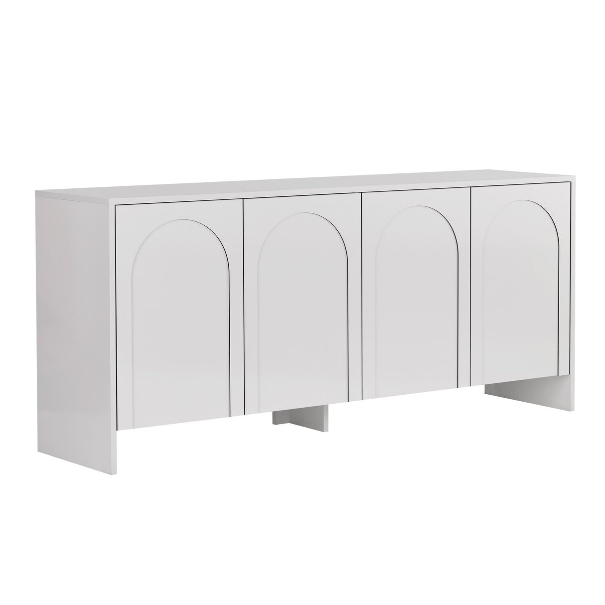 Table d'appoint Arlen blanche 180 cm bois composite enduit mélaminé