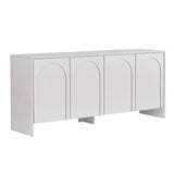 Table d'appoint Arlen blanche 180 cm bois composite enduit mélaminé
