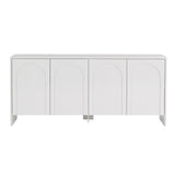 Table d'appoint Arlen blanche 180 cm bois composite enduit mélaminé