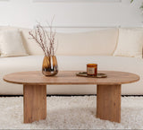 Table basse ovale aspect pin atlantique Sabla - 119x60 