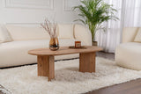 Table basse ovale aspect pin atlantique Sabla - 119x60 