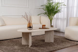 Ovale Salontafel Travertin look Sabla - 119x60