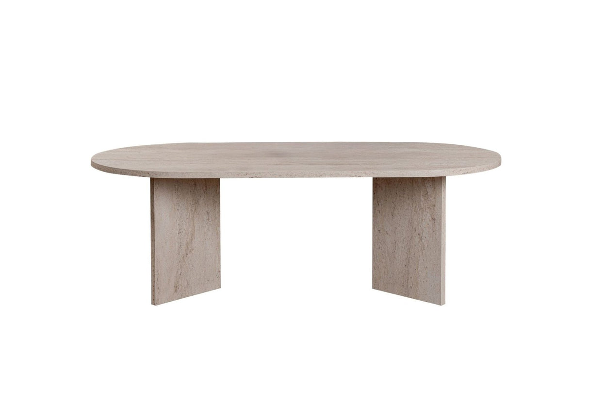 Ovale Salontafel Travertin look Sabla - 119x60