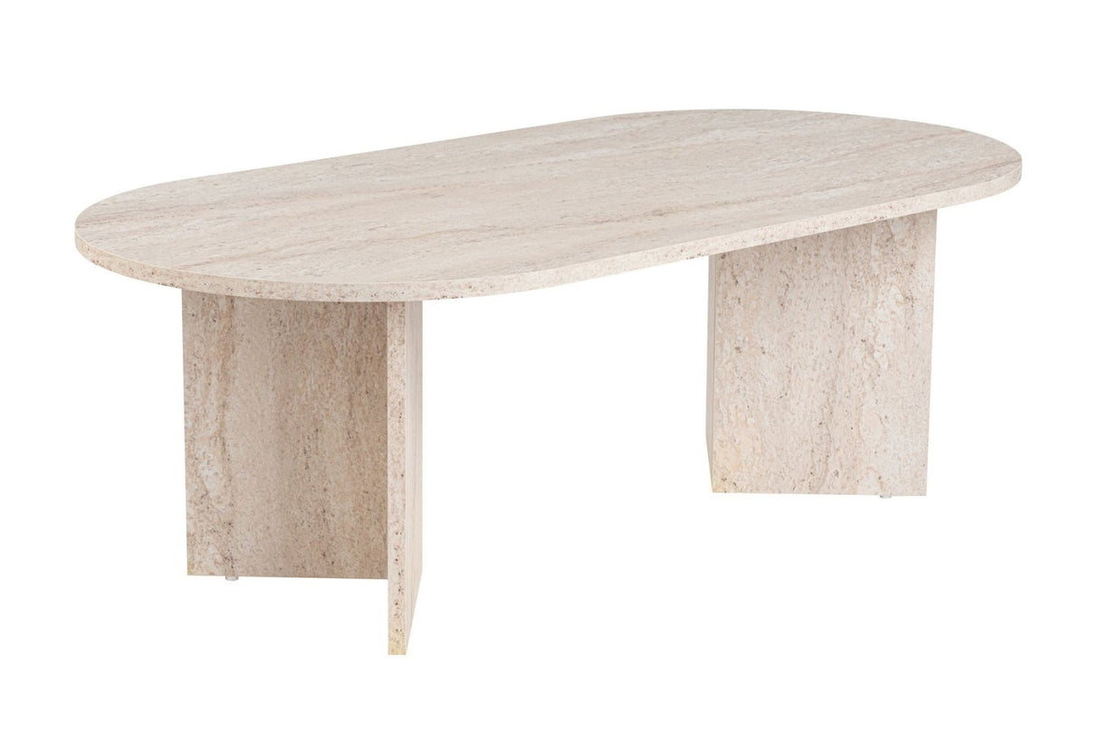 Ovale Salontafel Travertin look Sabla - 119x60