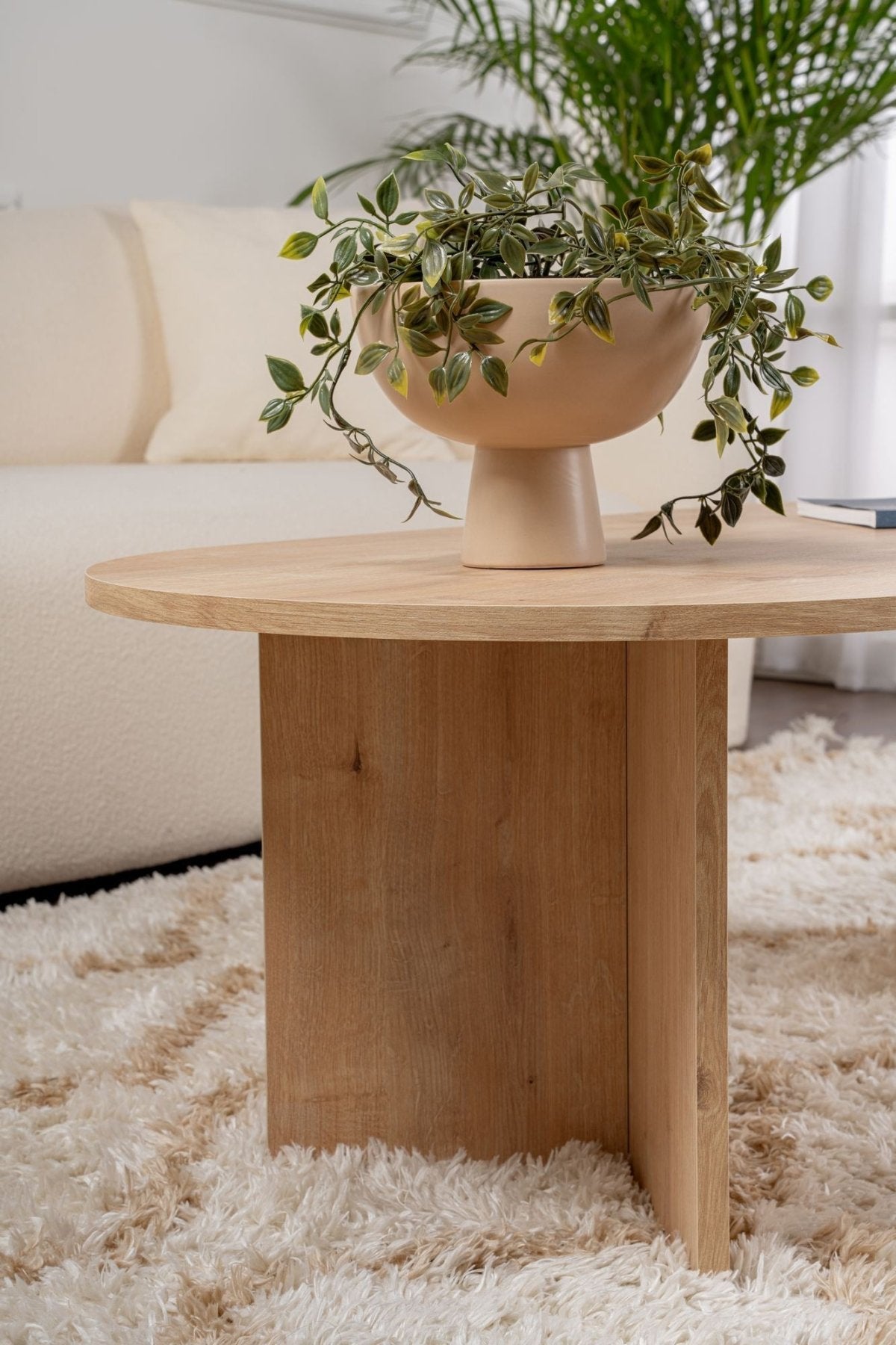 Table basse ovale Sapphire en chêne Look Sabla - 119x60 