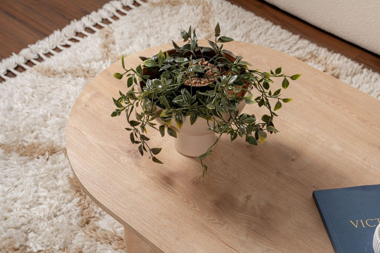 Table basse ovale Sapphire en chêne Look Sabla - 119x60 