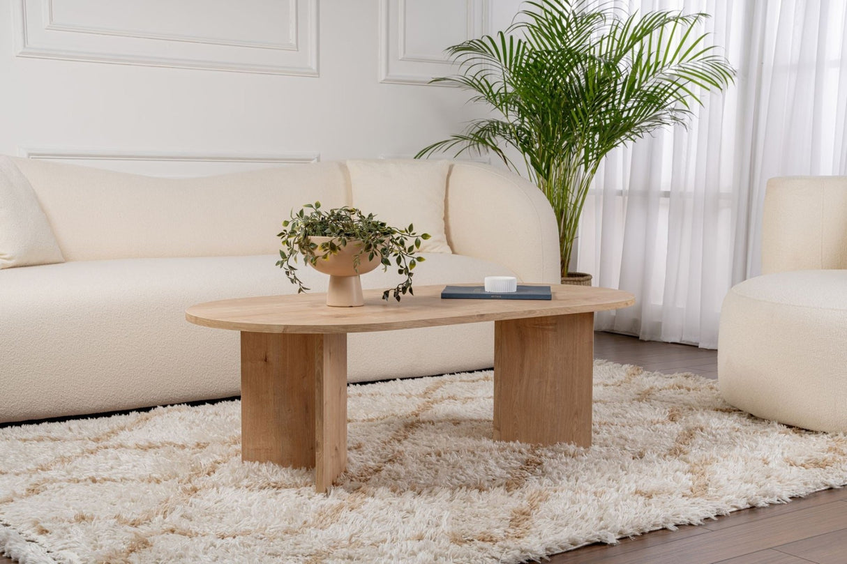 Table basse ovale Sapphire en chêne Look Sabla - 119x60 