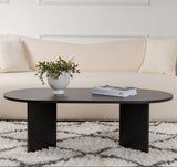 Table basse ovale aspect bois noir Sabla - 119x60 