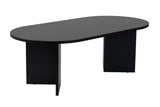 Table basse ovale aspect bois noir Sabla - 119x60 