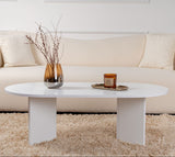 Table basse ovale Sapphire blanc Sabla - 119x60 