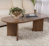 Table basse ovale aspect noyer Sabla - 119x60 