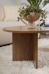 Table basse ovale aspect noyer Sabla - 119x60 