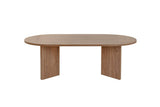 Tables basses-Table basse ovale mélamine noyer - Japandi - 119x60 cm - Sota-Dimehouse