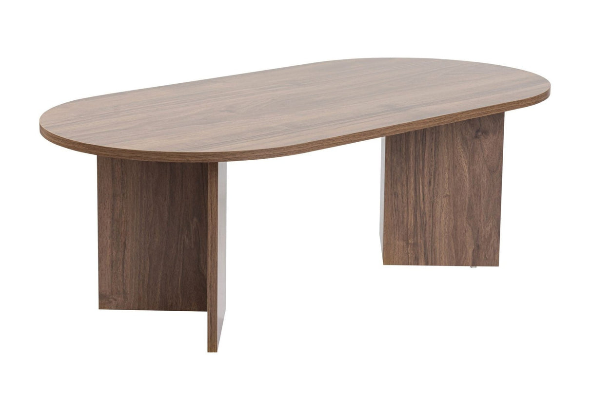 Table basse ovale aspect noyer Sabla - 119x60 