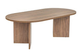 Tables basses-Table basse ovale mélamine noyer - Japandi - 119x60 cm - Sota-Dimehouse