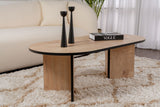 Table basse chêne mélaminé noir forme arc Koda 119x60 cm