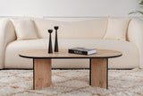 Table basse chêne mélaminé noir forme arc Koda 119x60 cm