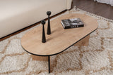 Table basse chêne mélaminé noir forme arc Koda 119x60 cm
