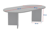 Table basse chêne mélaminé noir forme arc Koda 119x60 cm