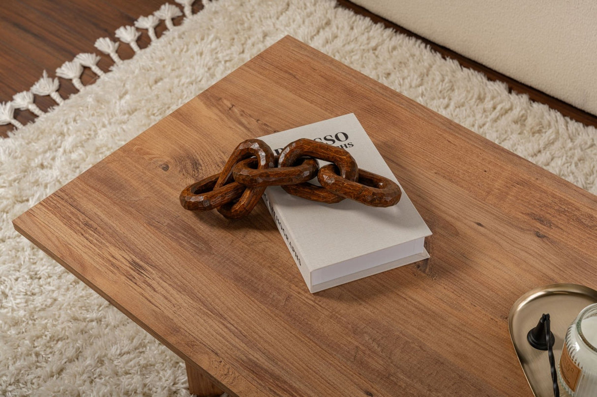 Table basse rectangulaire Siban aspect pin atlantique - 119x60 cm 