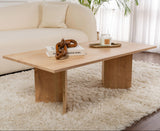 Table basse rectangulaire Siban Sapphire aspect chêne - 119x60 cm 