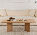 Table basse rectangulaire Siban Sapphire aspect chêne - 119x60 cm 
