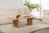 Table basse rectangulaire Siban Sapphire aspect chêne - 119x60 cm 