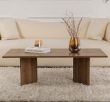 Table basse rectangulaire Siban aspect noyer - 119x60 cm 