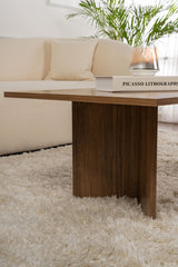 Table basse rectangulaire Siban aspect noyer - 119x60 cm 