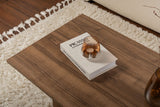 Table basse rectangulaire Siban aspect noyer - 119x60 cm 