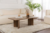 Table basse rectangulaire Siban aspect noyer - 119x60 cm 