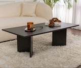 Table basse rectangulaire Siban aspect bois noir - 119x60 cm 
