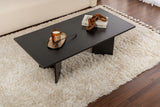 Table basse rectangulaire Siban aspect bois noir - 119x60 cm 