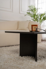 Table basse rectangulaire Siban aspect bois noir - 119x60 cm 