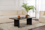 Table basse rectangulaire Siban aspect bois noir - 119x60 cm 