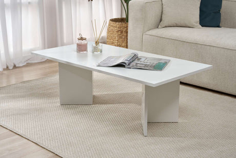 Salontafel Melamine wit 119x60 cm Sabin White