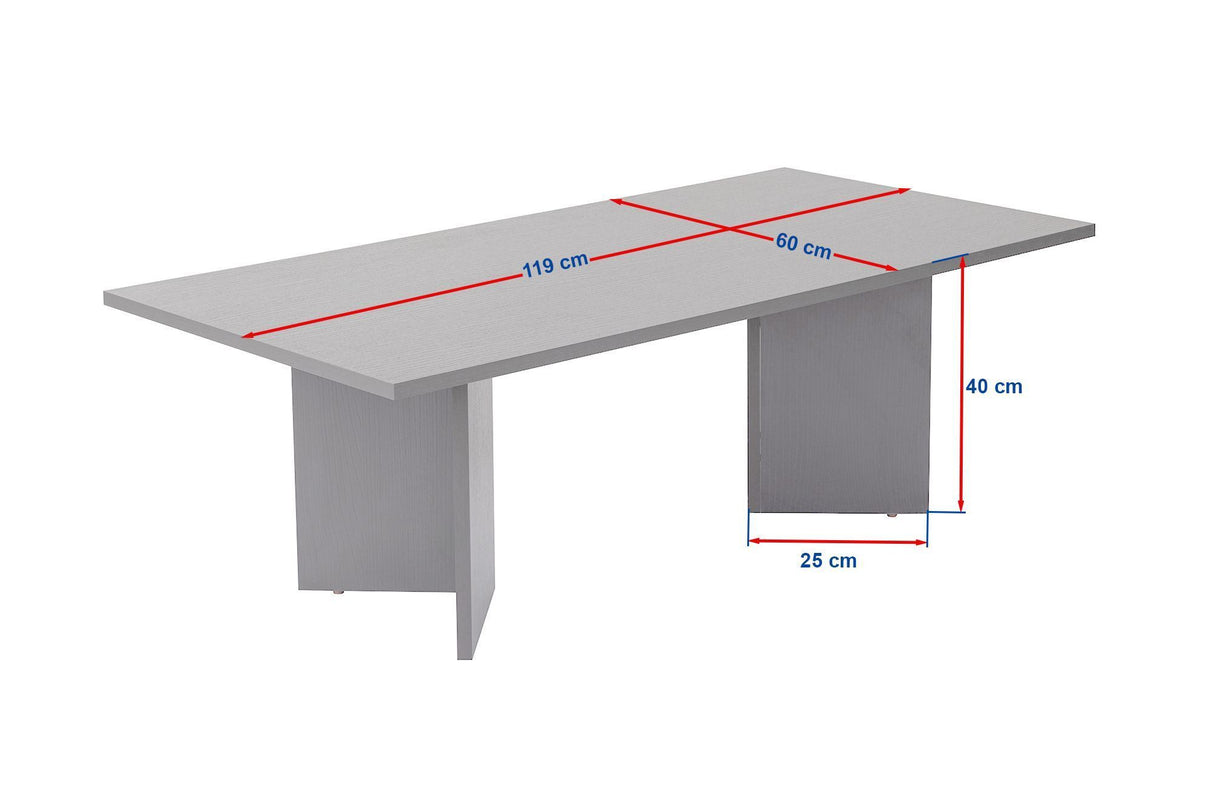 Salontafel Melamine wit 119x60 cm Sabin White