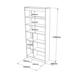 Bibliothèque thule eik blanc mélamine 75.6x170x25 cm