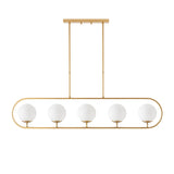 Hanglamp 5-lichts Goud Beige Glas Lucent