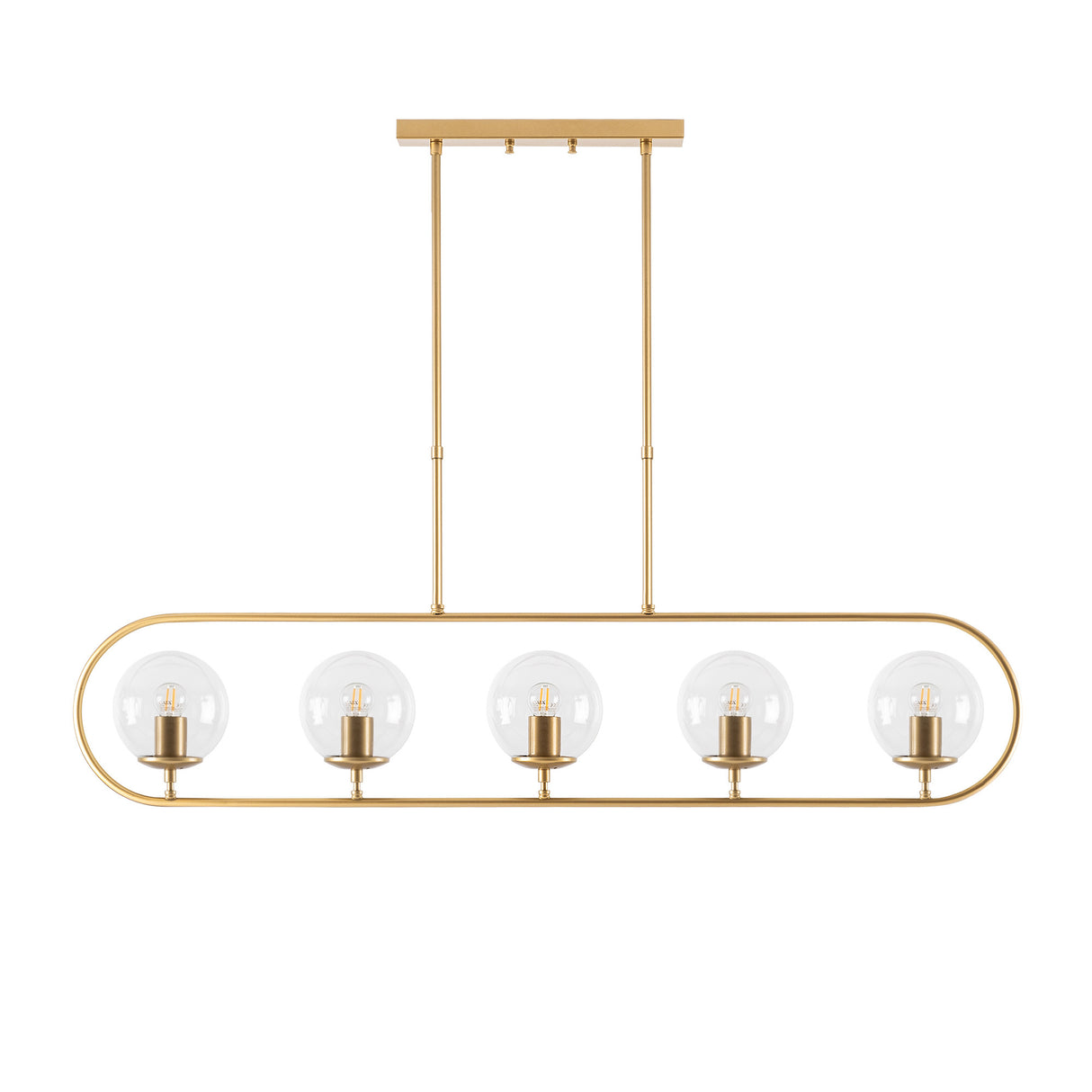 Hanglamp 5-lichts Goud Helder Glas Lucent