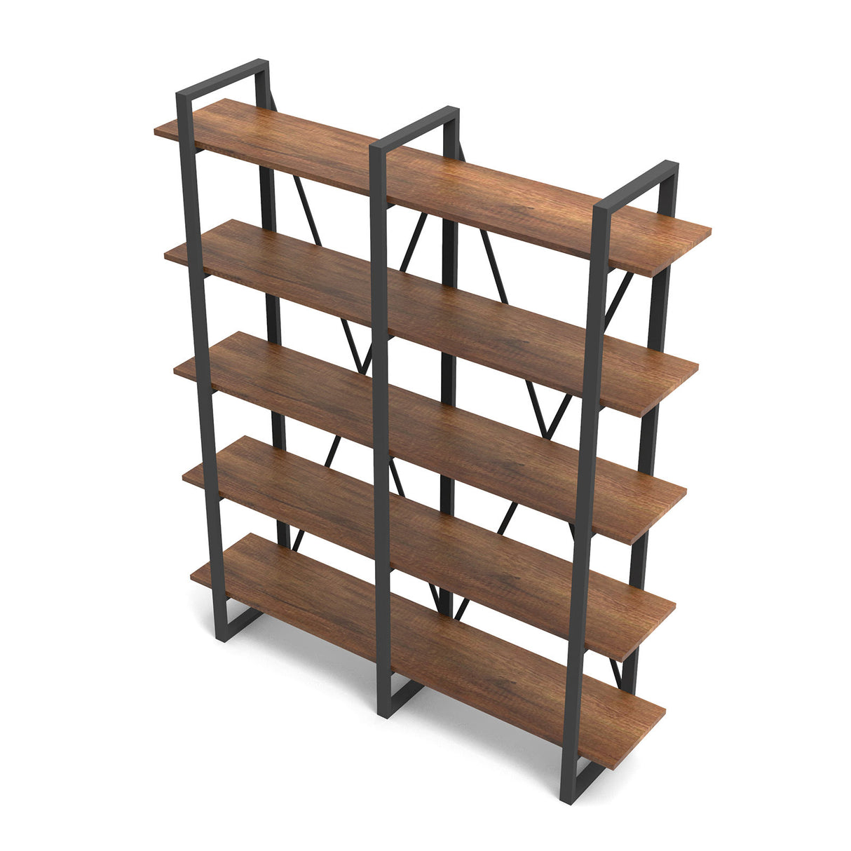 Bibliothèque Tundra Walnut Melamine 154.8x180x34 cm